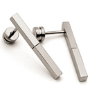 Modern Stainless Steel Pearl, Rubber, Diamond Earrings
