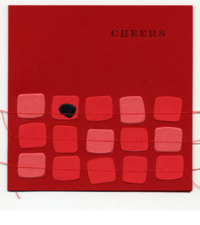 Cheers Card Handsewn Unique Contemporary Blank Card