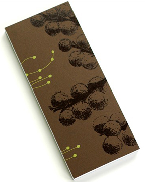 Modern Pussy Willow Note Par Stationary Binth Screen Printed