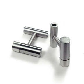 Silver and Steel Cufflinks Konzuk KMC103 Contemporary
