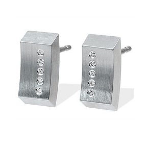 Xen Harmony Concave Diamond Steel Modern Earrings