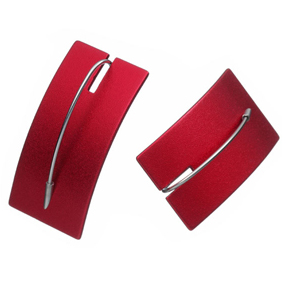 Veto Shield Earrings Red Aluminum