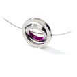 KM164 Color Moving Circles Necklace 
