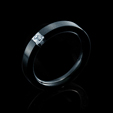 RG301S Black Stainless steel tension set ring