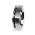 R115 Stainless steel, rubber inlay and diamond ring
