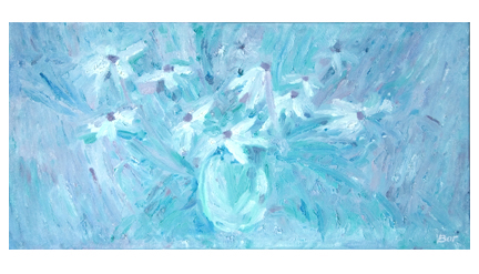 Chamomile Reflection Oil Painting Contemporary Artwork