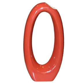 Elipse Red Oval Vase Contemporary