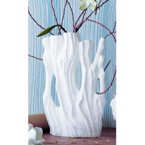 Driftwood Vase White Porcelain Modern Unique Decor