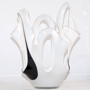 Milky Erupt Unique Black/White Vase/Art Vessel Contemporary Home Decor