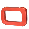 Square Elipse Vase Red