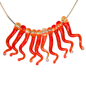 Kim Fraczek Spiral Glass Orange Necklace Unique Modern