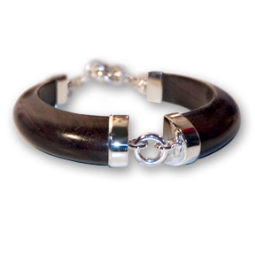 Modern Rosewood and Silver Bracelet the Branch London