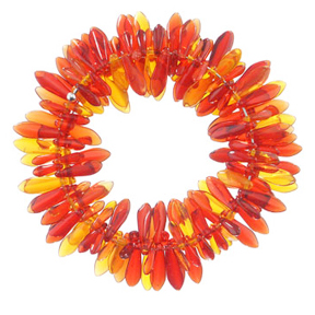 Fire Fringe Red/Orange Glass Bracelet Poppi