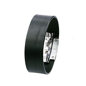 Xen Sincerity Black Leather Bracelet 516017Gx