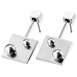 Xen Vision Earrings Square w/Steel Dew Drops