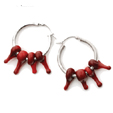 Deep Red Anemone Glass/Silver Earring