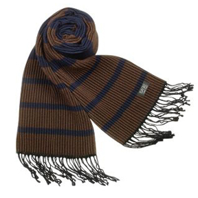Basile Multi-Stripe Ribbed Long Wool Scarf Italian Modern