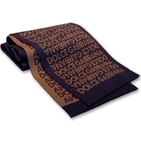 Dolce Gabbna Logoed Scarf Brown/Black Contemporary Designer Accessories