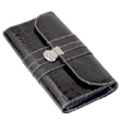 Furla Black Croc Embossed Leather Wallet