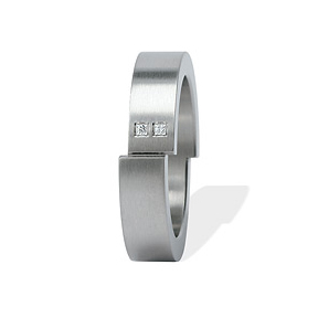 Xen Absorption Diamond Steel Ring Modern Edgy Jewelry