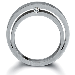 Xen Openness Diamond Steel Ring Modern Innovative Jewelry