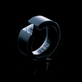 RG113T B.tiff Black steel ring Unique Innovative Modern Design