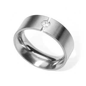 KRM128D Konzuk modern steel diamond wedding ring