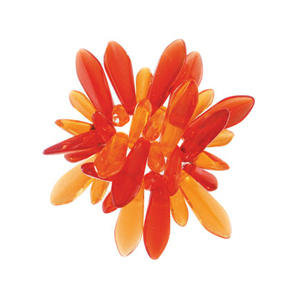 Fire Orange modern Glass Petal ring
