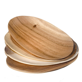 Roost Acacia Oval Wood Platters Set/4 contemporary