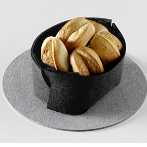 Daff Wool Felt Gray Bread Basket