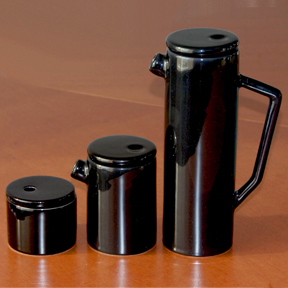 Greek Tube Coffee Set in Gloss Black Modern