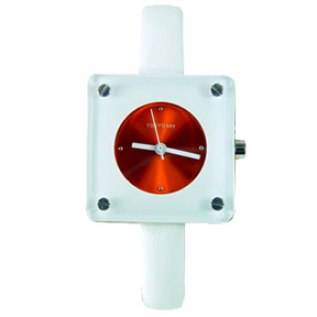 Modern Dress Dice Ladies Watch in White/Orange
