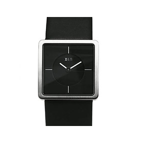 Xen XQ 0071 Black Leather Minimalist Modern Watch